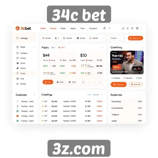 Interface do usuário e design do 34c bet